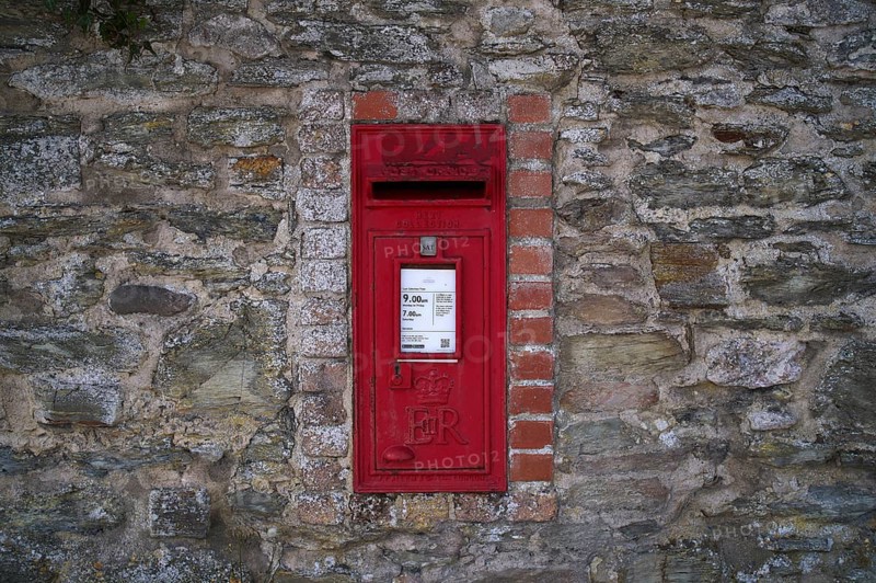 Letter box, red, Falmouth, Cornwall, England, Great Britain, Great Britain