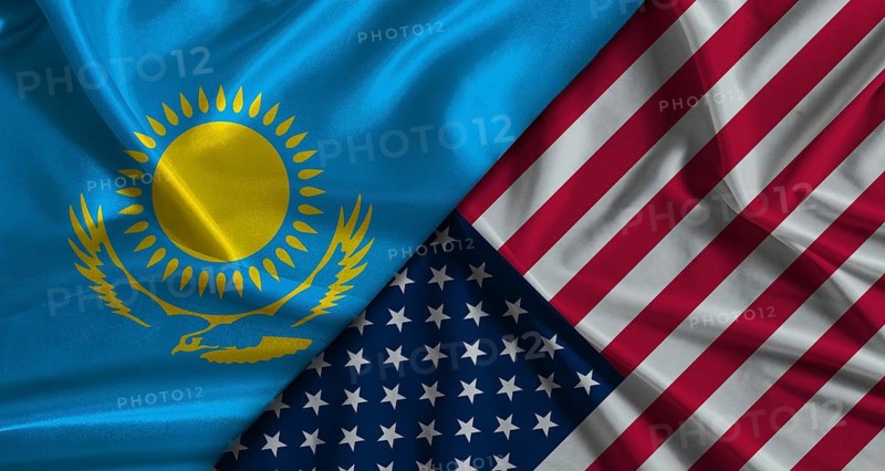 Bilateral relations between Kazakhstan and United States. Flag of Kazakhstan and United States