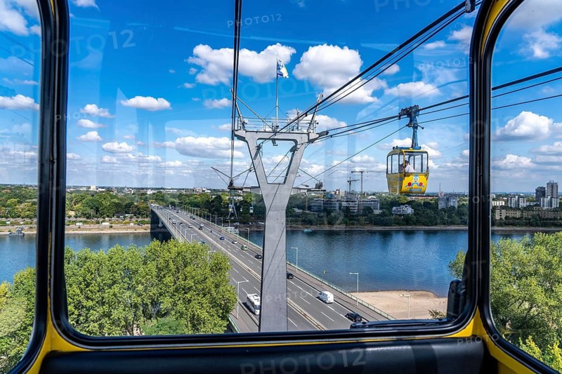 Cologne Cable Car Ride, Between Zoo and Deutz, Zoo Bridge, Bank of the Rhine, North Rhine-Westphalia, Germany