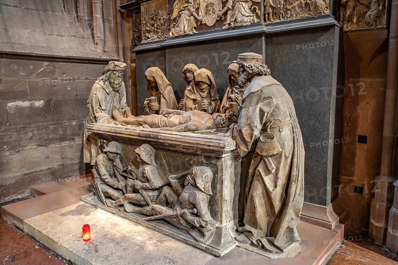 Sculpture group Entombment of Christ in the Magnus Chapel of St. Martin's High Cathedral or Mainzer Cathedral in Mainz, Rhineland-Palatinate, Germany