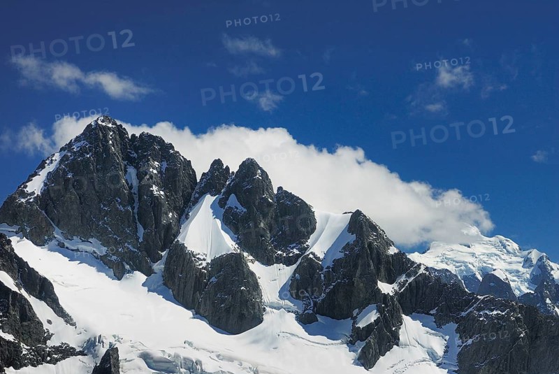 Peaks in Mount Aspiring National Park, World Heritage Site South West New Zealand, Otago, South Island New Zealand Aerial view of Otago, South Island
