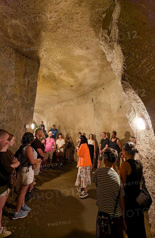 Guided tour of Napoli Sotterranea, historic tunnel system, Naples underground, Campania province, Italy