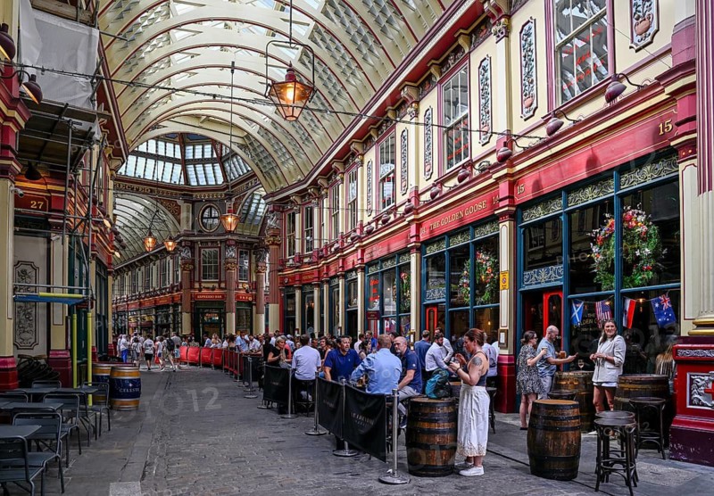 Leadenhall Market, Victorian era market hall, interior view, City of London, London, England, Great Britain