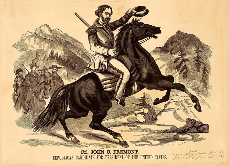 Colonel John C. Frémont (1813–1890), who became known as a pathfinder, pioneer of the American West and the first Republican presidential candidate, authentic, digitally restored high-resolution reproduction from a 19th-century original, exact date of the image unknown, American history, historical