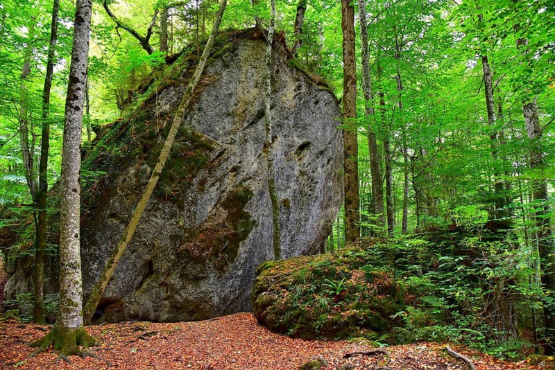 Die Teufelsküche, a natural monument and geotope in Günztal near Ronsberg in Unterallgäu, Bavaria, Germany