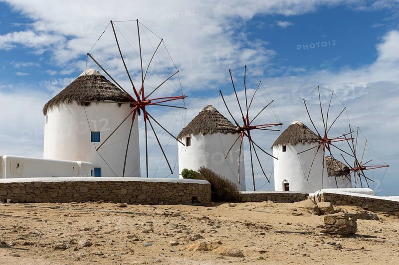 Traditional Windmills, Mykonos, Greece
