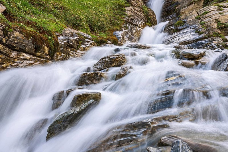 Nassfeld waterfall in the Hohe Tauern National Park, Heiligenblut, Carinthia, Austria