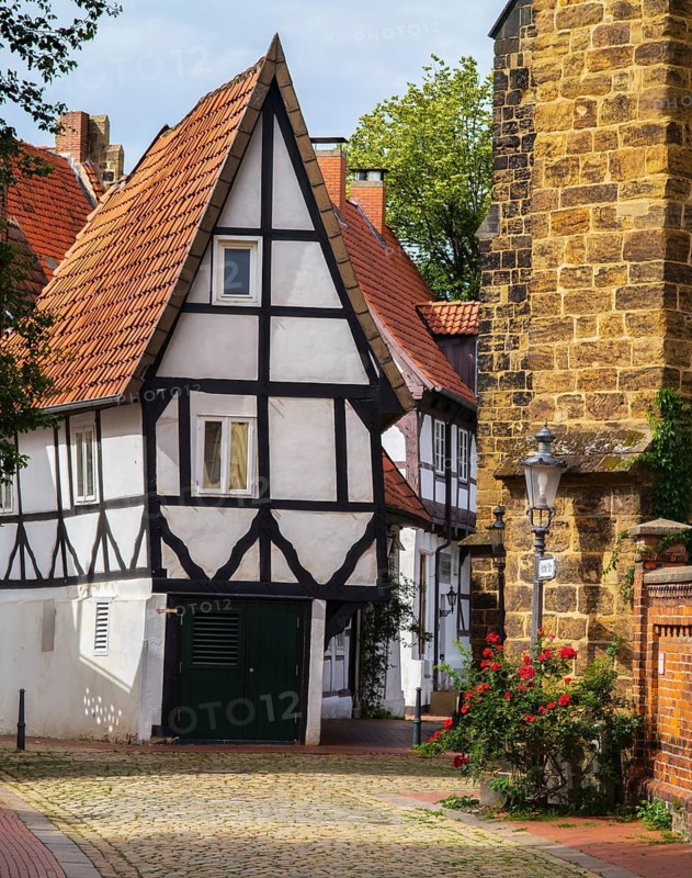Windloch historic half-timbered house Altstadt Minden Germany