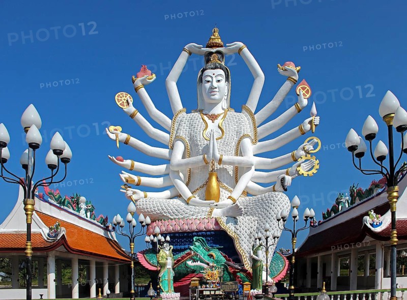 18-armed Shiva at Wat Plai Leam Resort, Thailand