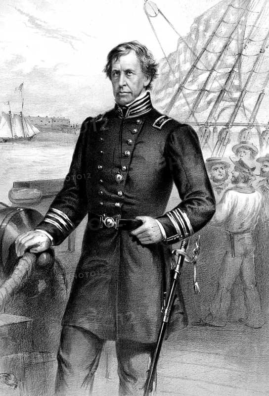 Captain Charles Wilkes (1798–1877), a US Navy officer known, amongst other things, for the United States Exploring Expedition and the Trent Affair, an authentic, digitally restored, high-resolution reproduction based on a 19th-century original, exact date of the image unknown, American history, historical