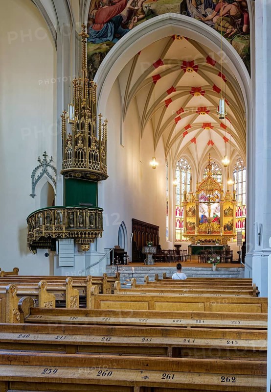 St. Aegidienkirche und Oschatzer Freizeitstätten, town church, parish church, religious building, interior view, Oschatz, Saxony, Germany