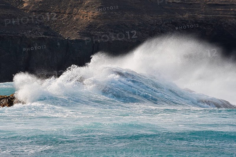 Surf on cliffs, Ajuy, Fuerteventura, Canary Islands, Spain