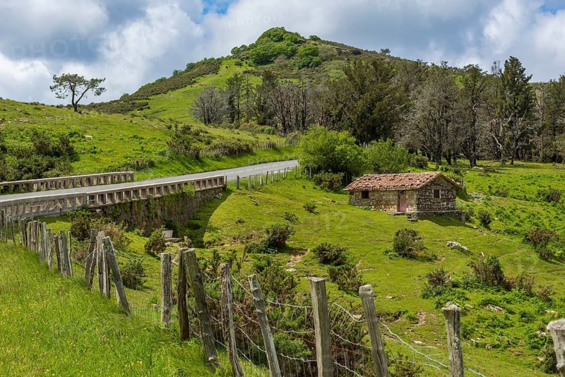 Mountain pass in the Basque Country on Pico Jaizkibel near Hondarribia on the border between France and Spain