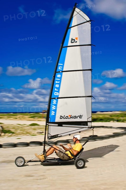 Sand-yachting on Bonaire, ABC islands, Bonaire, Caribbean