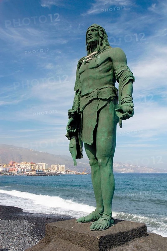 Europe, Spain, Canary Islands, Tenerife, Figure of a Guanche King in Candelaria, Tenerife, Canary Islands/Canary Islands, Spain