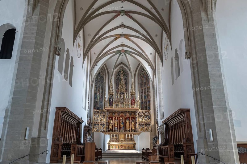 Choir with the Gothic Pappenheimer Altarpiece from 1495, Echstätter Dom, Eichstätt, Upper Bavaria, Germany