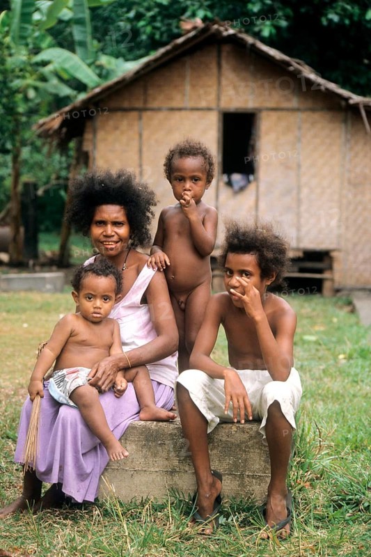 Family from Melanesians, Alotau, Papua New Guinea