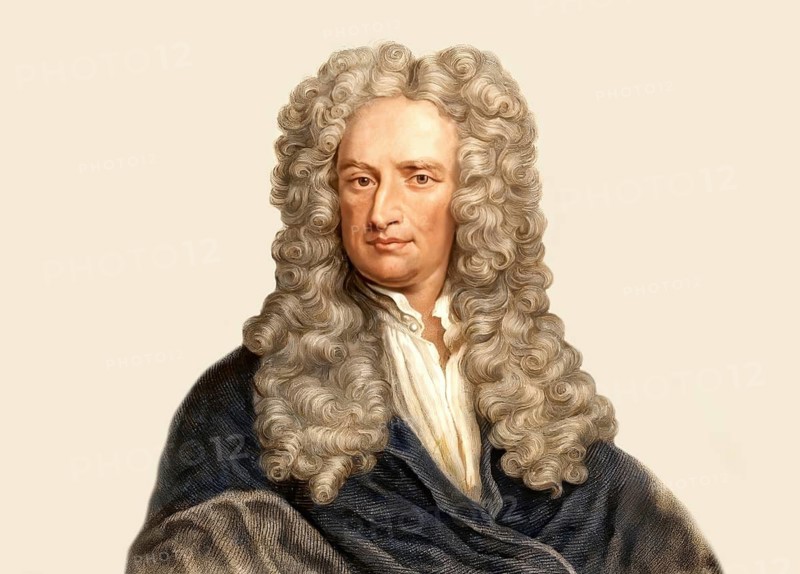 Sir Isaac Newton, 1642-1726, English physicist and mathematician, digitally edited based on a historical illustration