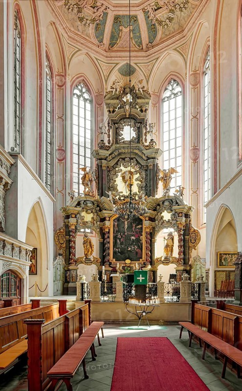 Naumburg Evangelical Lutheran City Church St. Wenzel, interior view of the altar, market square, Naumburg, Saxony-Anhalt, Germany