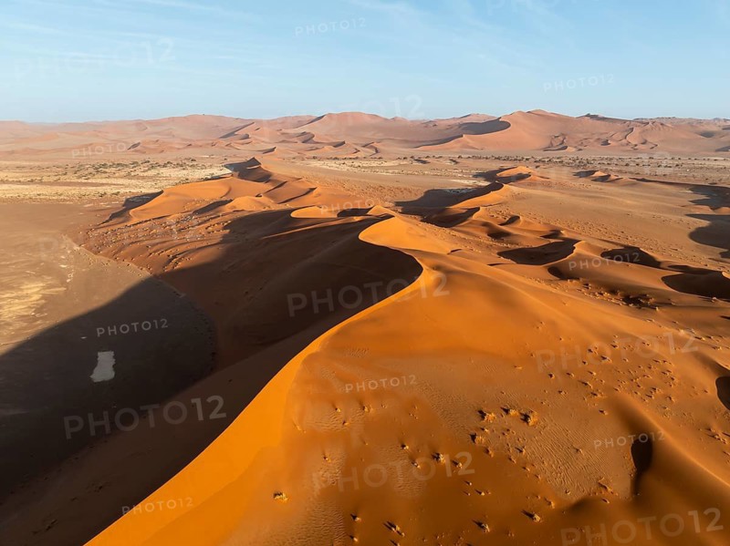 Aerial view of sand dunes in the Namib Desert, Namib Naukluft Park, Namibia