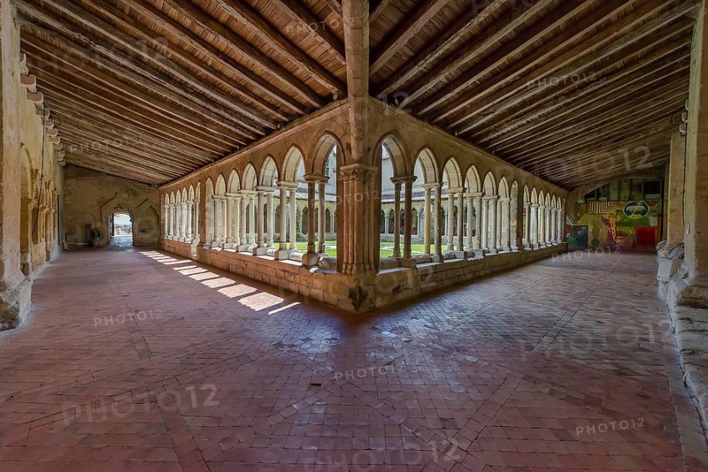 Romanesque cloister of the collegiate church, Eglise Collegiale in Saint Émilion, France