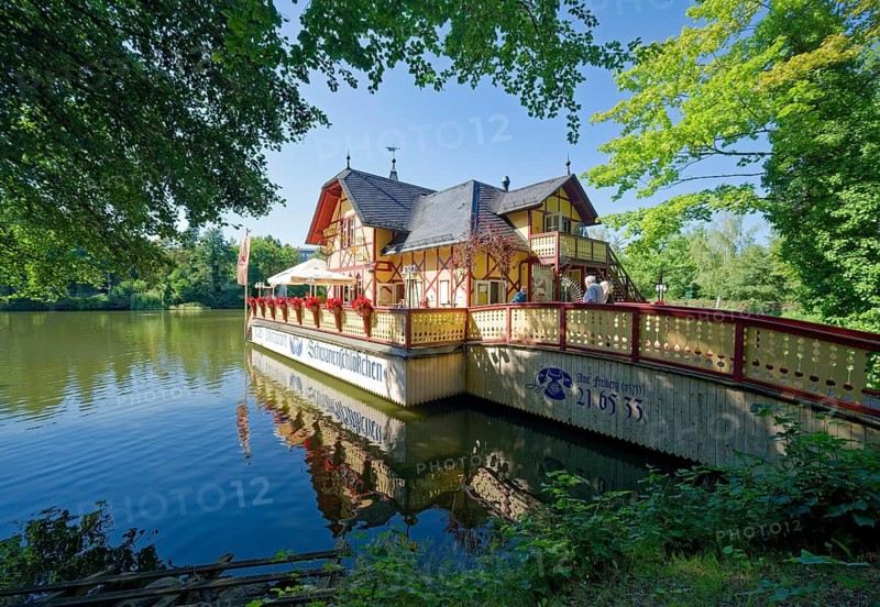 Historic excursion restaurant Schwanenschlösschen, Silberweg, ore mining, silver mining, Margrave Otto der Reiche, Wettiner, Freiberg, Saxony, Germany