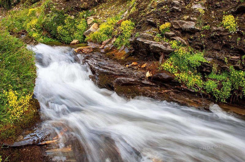 Flowing water in Tauernbach in the Hohe Tauern National Park, Heiligenblut, Carinthia, Austria