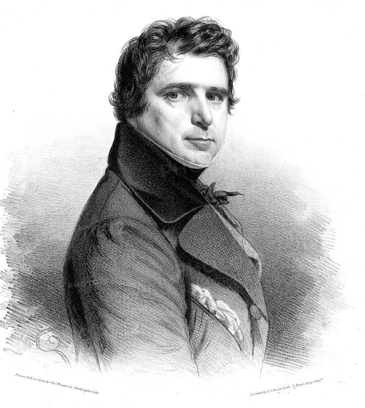 Charles Downing (died 1845 in St Augustine, Florida), American politician, territorial delegate for Florida to the US Congress (during the 25th and 26th from 1837 to 1841), authentic, digitally restored high-resolution reproduction from a 19th-century original, exact date of the image unknown, American history, historical