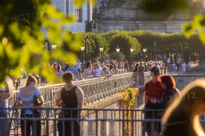 The 2026 solar eclipse in Dresden on Brühl's Terrace was watched by numerous onlookers, Dresden, Saxony, Germany