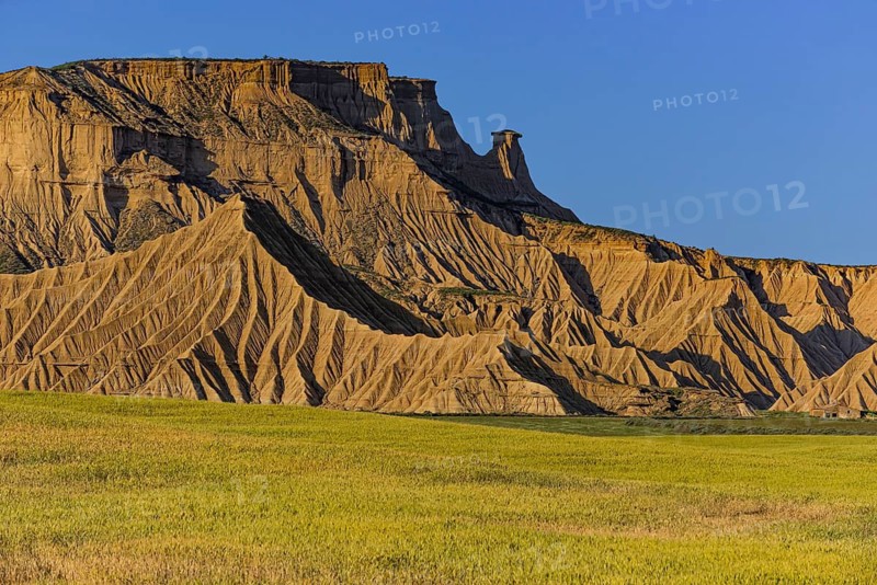 El Rallón in the Bardena Blanca section, Bardenas Reales Natural Park, Navarra, Spain