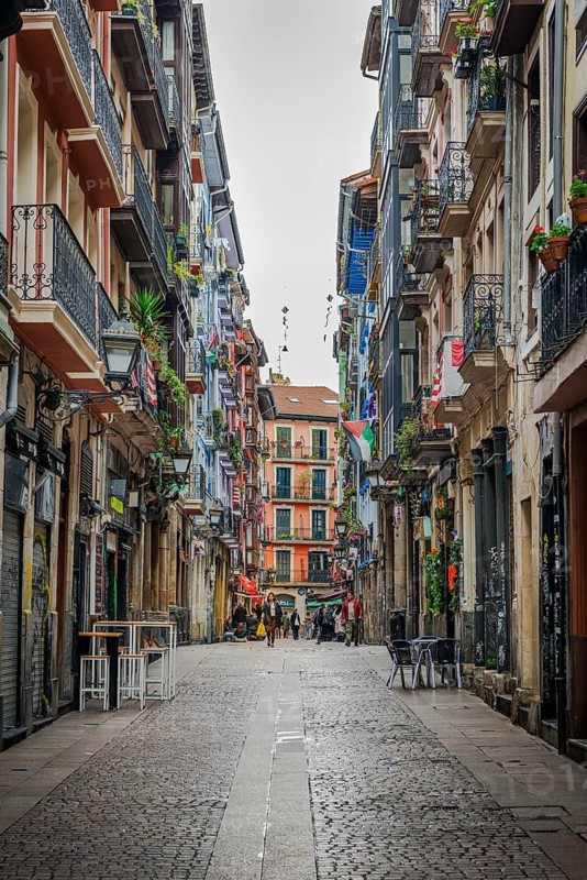 Neighborhood in the old town of Bilbao in the Basque Country, Spain