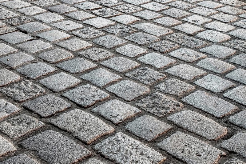 Cobblestone, close-up, symbol for background, texture, pedestrian zone, street, paved, Lower Saxony, Federal Republic of Germany