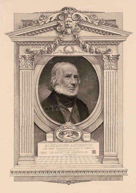 Alexander Anderson (born 21 April 1775 in New York City, died 17 January 1870) was an American doctor and illustrator, American history, authentic, digitally restored reproduction of a 19th-century original, exact date of the illustration unknown, Historical