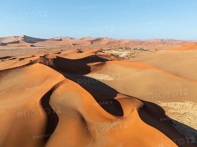 Aerial view, Dramatic sand dunes in the Namib Desert, Namib Naukluft Park, Namibia