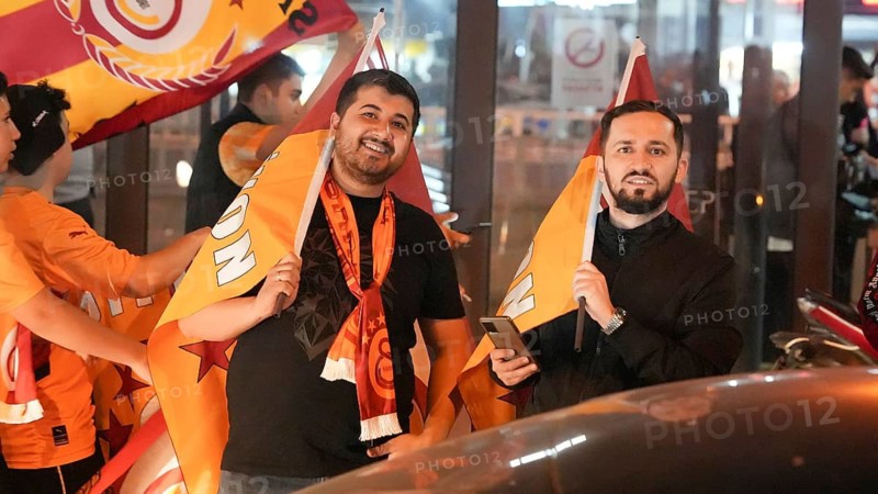 Thousands of Galatasaray fans gather in the streets to celebrate the club winning the Turkish Super Lig title for the fourth consecutive time. Supporters waved flags, set off flares, and held car convoys to mark the championship victory amidst a heavy fan presence in Gaziantep, Turkey on May 09, 2026, Gaziantep, Turkey