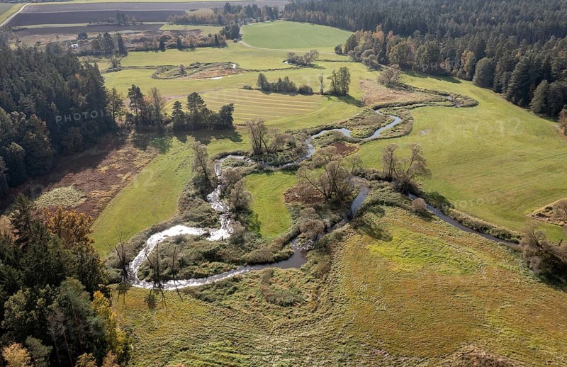 Bavaria, Upper Palatinate, Tirschenreuth, Waldnaab, Waldnaabaue, wild pastures Waldnaabaue, aerial view, aerial view
