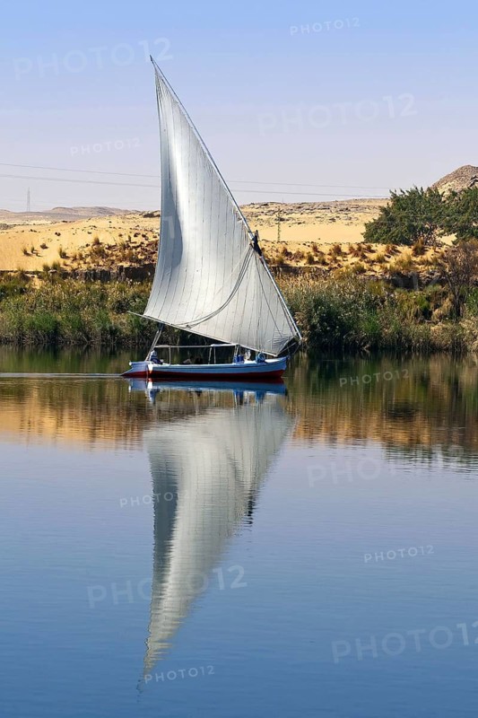 Egypt, Nile, Felucca, landscape, boat, sailing ship, Cairo