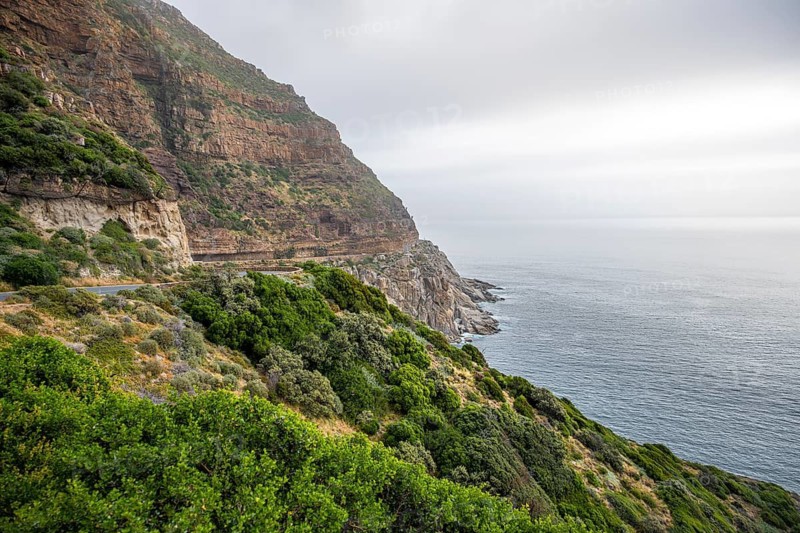 Hout Bay and Chapman's Peak Drive, coast near Cape Town, South Africa