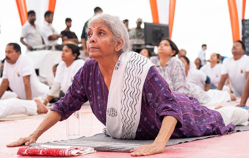 Union Finance Minister Nirmala Sitharaman participated in a mass yoga session organised on the occasion of International Day of Yoga, in Guwahati, India on 21 June 2026. The International Day of Yoga is a global observance celebrated every year on 21 June to promote the benefits of yoga for physical, mental, and spiritual well-being