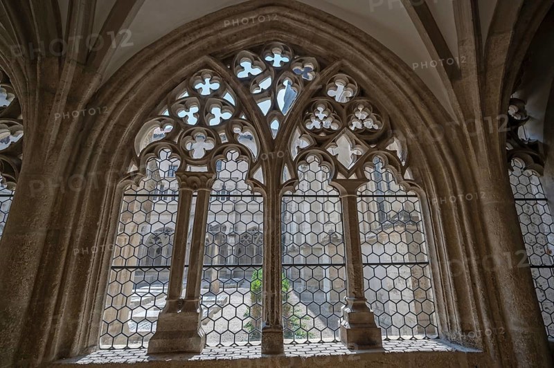 Gothic tracery, window in the cloister in the Diocesan Museum, Eichstätt, Upper Bavaria, Germany