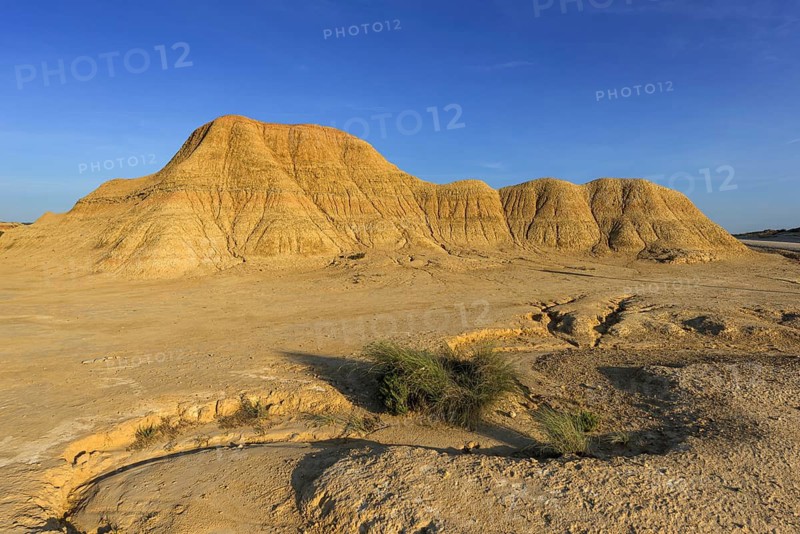 Rock formations caused by erosion in the Bardenas Reales Natural Park, Navarra, Spain