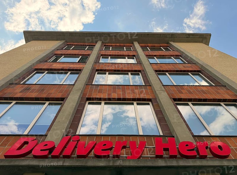 Headquarters of Delivery Hero SE, joint stock company, delivery service, online ordering service, economy, international company. Founded in May 2011 in Berlin. Company headquarters, headquarters in Berlin-Mitte at Oranienburger Straße 70, 10117 Berlin. germany