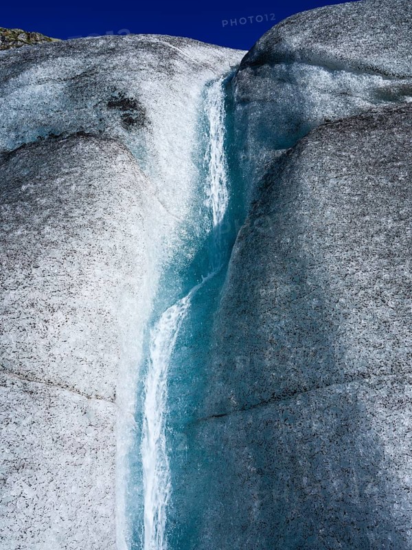 Meltwater stream in the glacier, Venedigerkees, Hohentauern National Park, Venice Group, Hohe Tauern National Park, Province of Salzburg, Austria