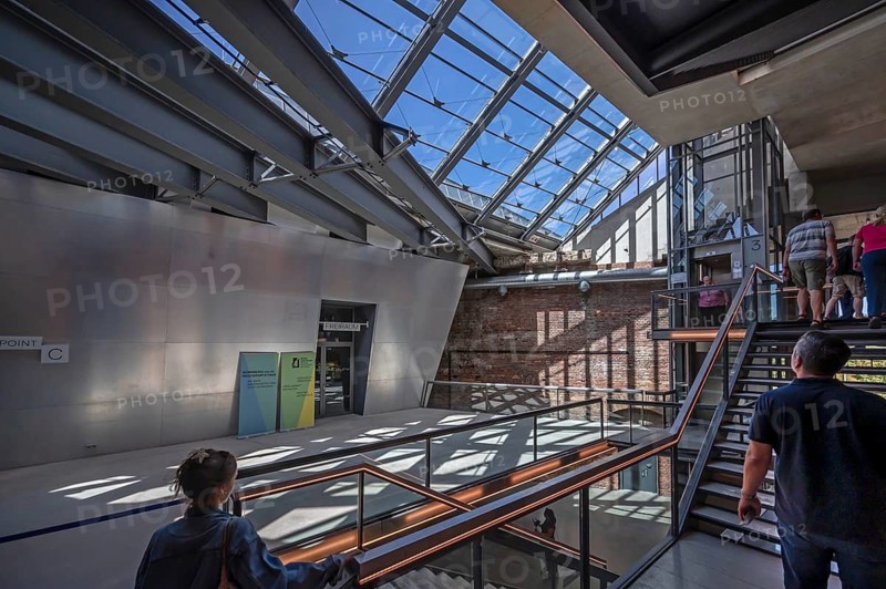 Entrance to the exhibition rooms of the Museum Documentation Center, Documentation Center Reichsparteitagsgelände, Bayernstr. 110, Nuremberg, Middle Franconia, Bavaria, Germany