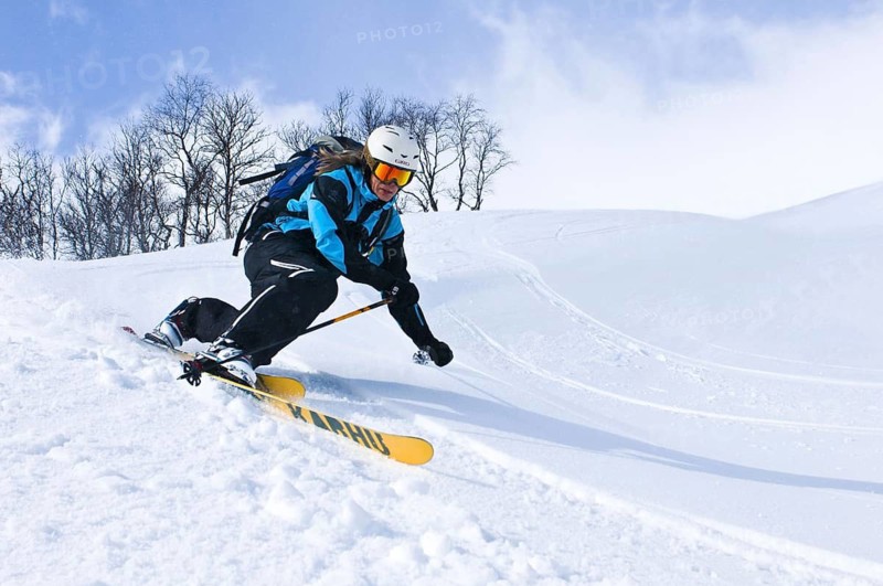 Man, telemark skier, Storulvån, Jämtlands Fjäll, Jämtland, Sweden, Scandinavia, Europe Ski Skiing Skiers Skiing Sports, Sporty Man, Ski Goggles Helmet Downhill Skiing Slope Fast