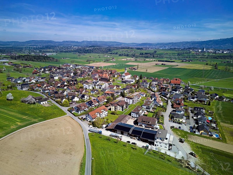 View of the village, Dietwil, Freiamt, Canton of Aargau, Switzerland