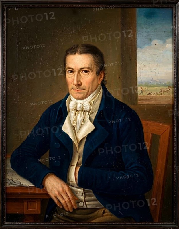 Portrait of Albrecht Daniel Thaer, German polyscientist, founder of agricultural sciences, professor of agriculture, historical figure, historical illustration, digitally edited