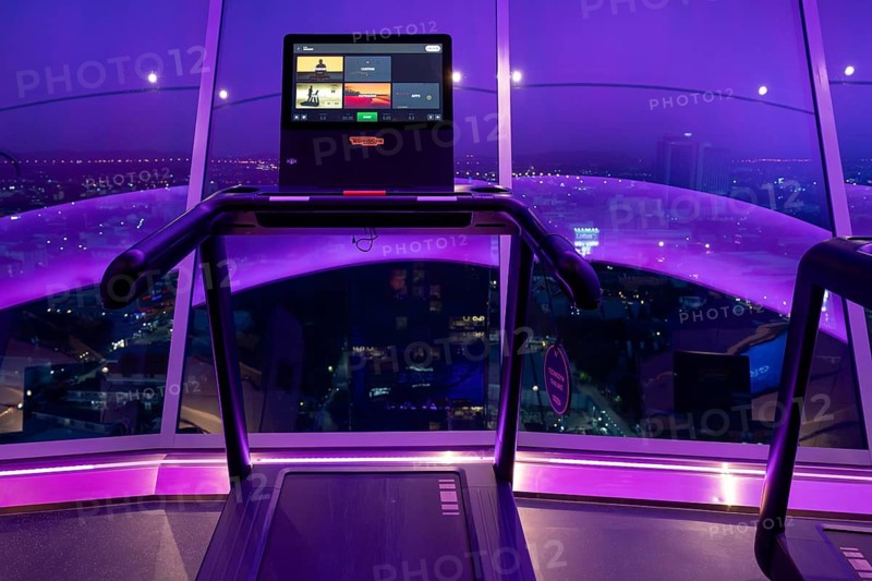 Hotel gym with panoramic views, Pattaya, Thailand