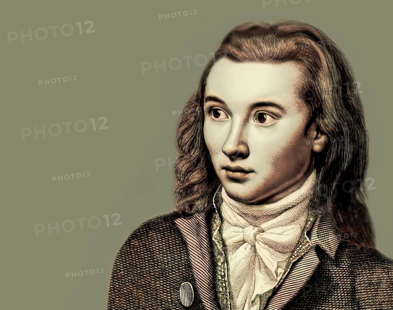 Portrait of Georg Philipp Friedrich Freiherr von Hardenberg, pseudonym and pen name Novalis, 1772 - 1801, German poet of Early German Romanticism, digitally edited