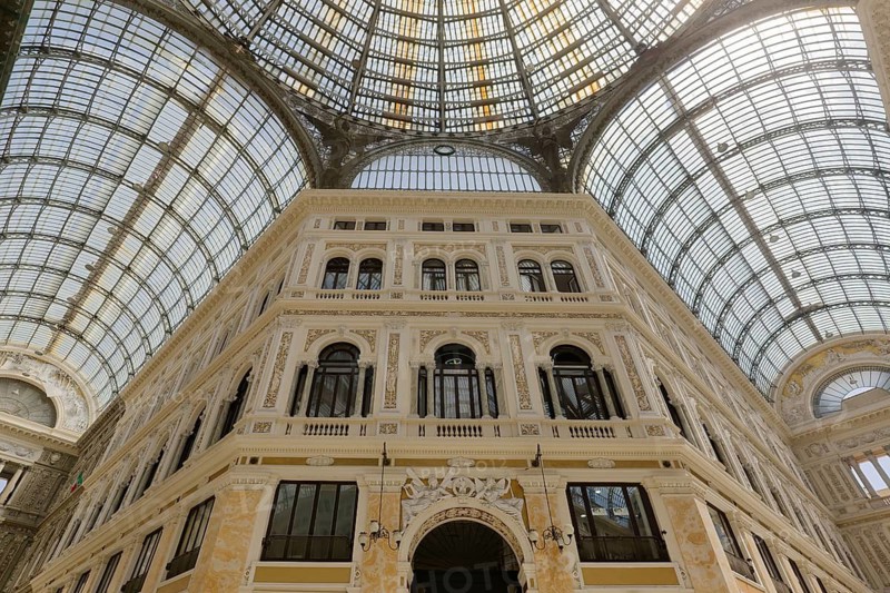 Galleria Umberto I, Neo-Renaissance style façade, historic shopping arcade, Naples, Province of Campania, Italy